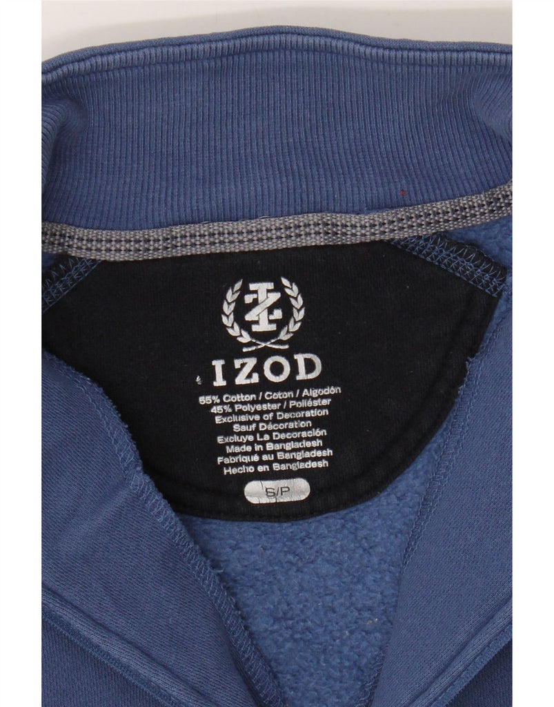 IZOD Mens Zip Neck Sweatshirt Jumper Small Navy Blue Cotton Vintage Izod and Second-Hand Izod from Messina Hembry 