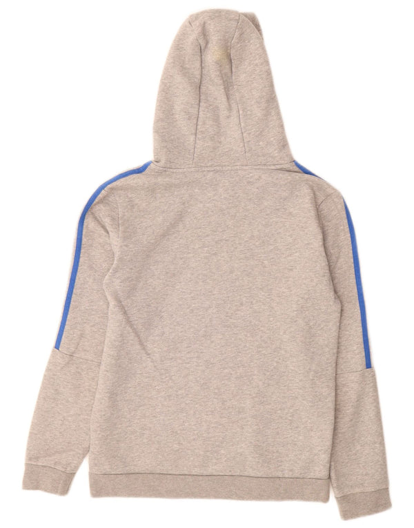 Adidas Boys Hoodie Jumper 11-12 Years Grey Flecked Cotton