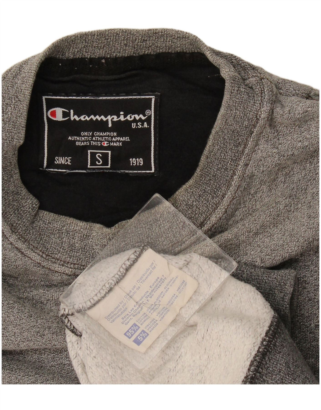 Champion Mens Sweatshirt Jumper Small Grey Cotton