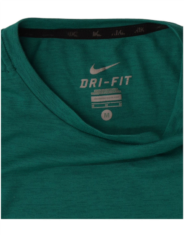 Nike Mens Dri Fit T-Shirt Top Medium Turquoise Flecked Polyester