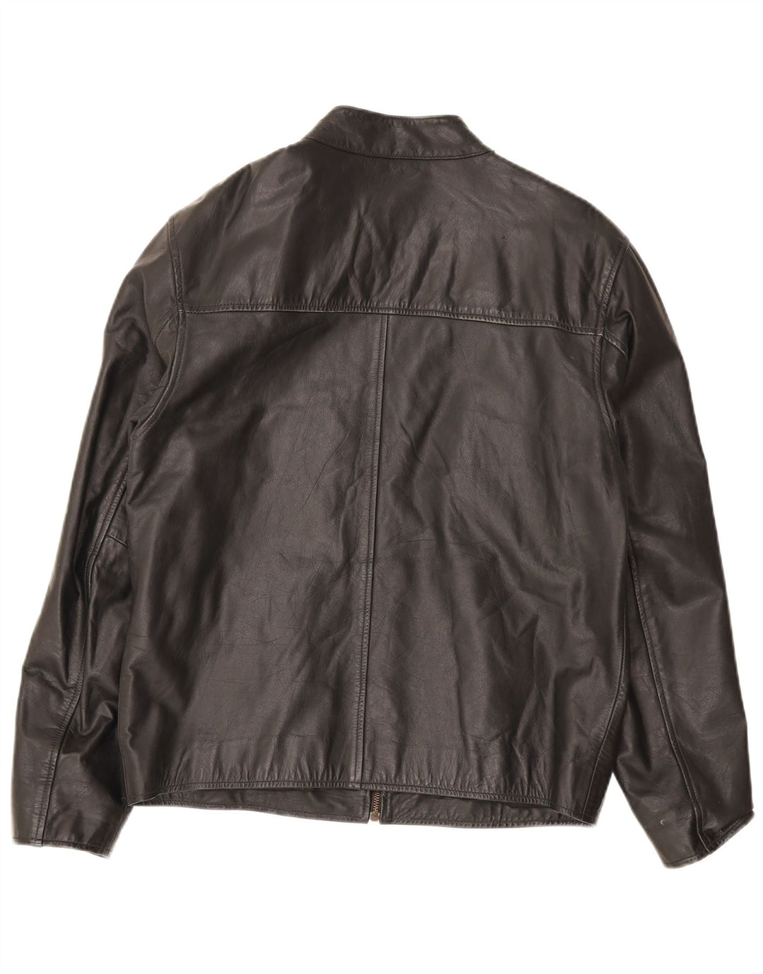 Lee Cooper Mens Leather Jacket UK 38 Medium Black Striped
