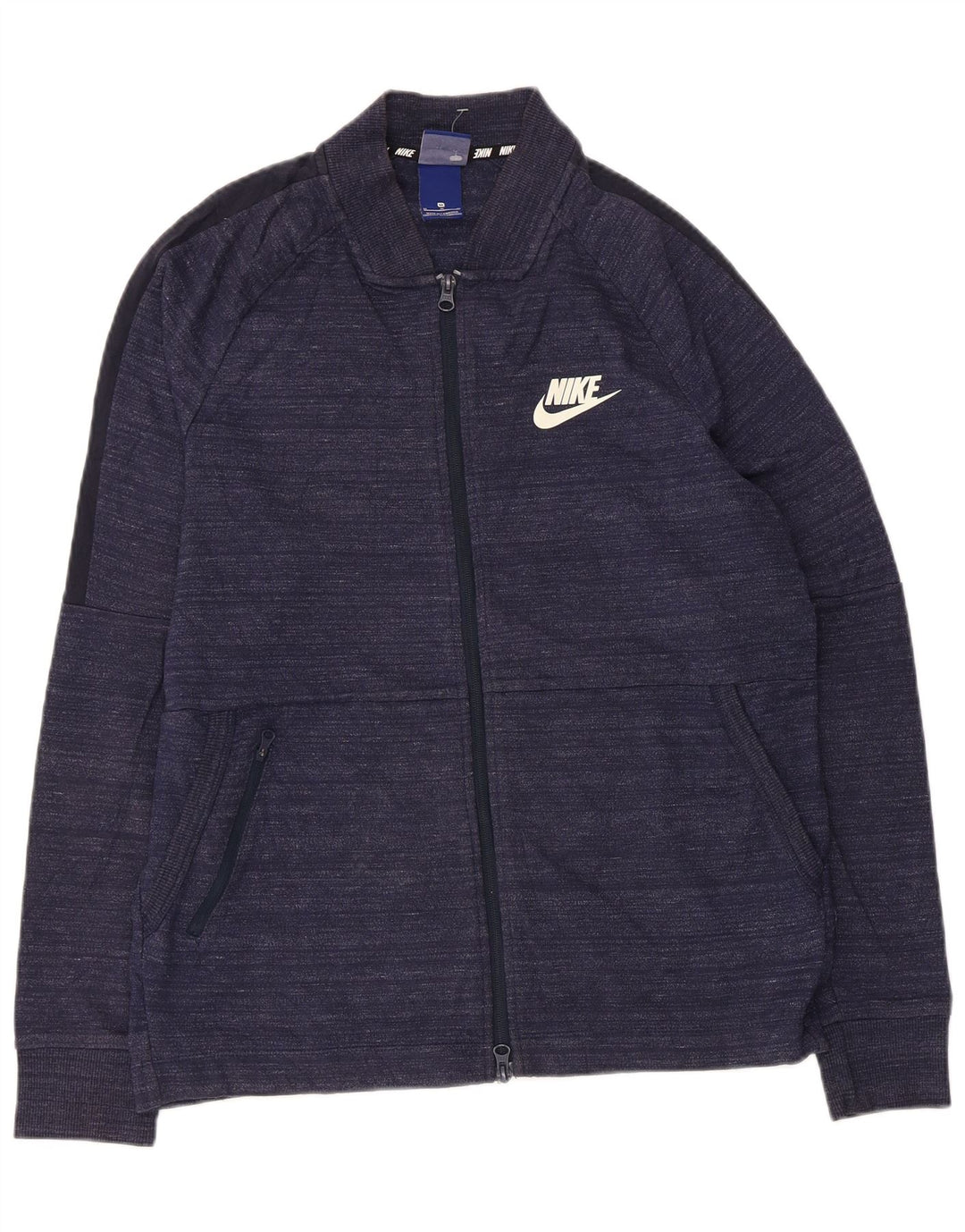 Nike Mens Tracksuit Top Jacket Medium Navy Blue Flecked Cotton