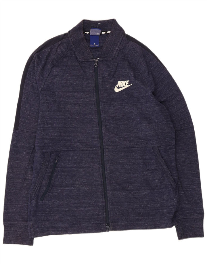 Nike Mens Tracksuit Top Jacket Medium Navy Blue Flecked Cotton