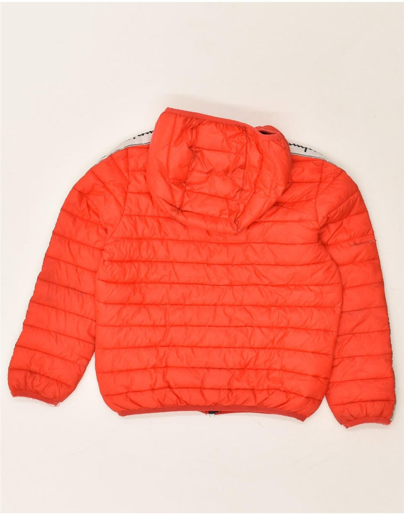 CHAMPION Boys Hooded Padded Jacket 7-8 Years Small Red Colourblock | Vintage Champion | Thrift | Second-Hand Champion | Used Clothing | Messina Hembry 