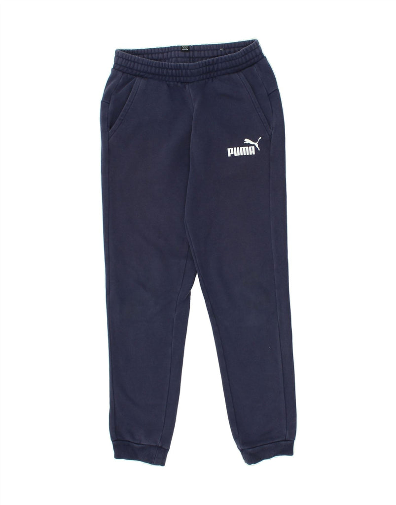 PUMA Boys Tracksuit Trousers Joggers 11-12 Years Navy Blue Cotton | Vintage Puma | Thrift | Second-Hand Puma | Used Clothing | Messina Hembry 