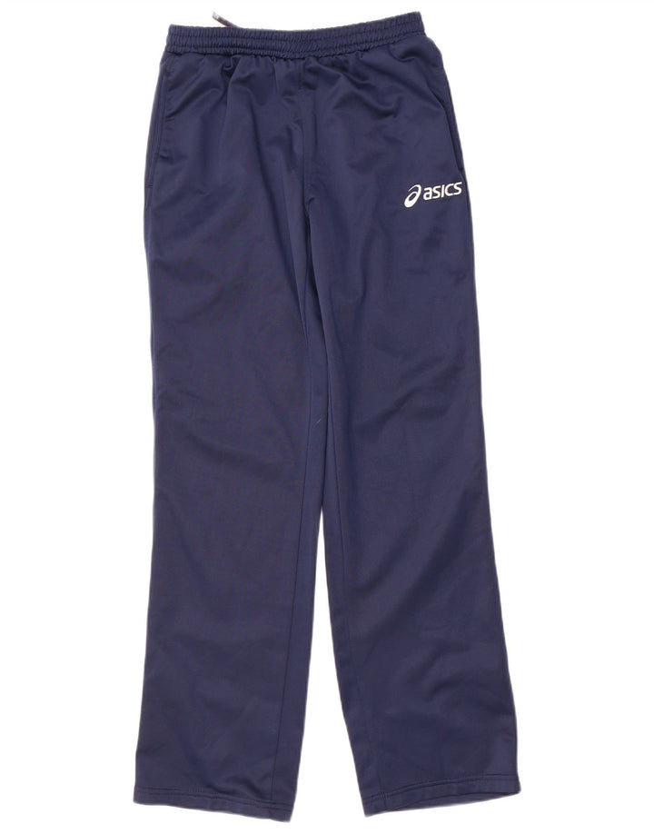 Asics Boys Tracksuit Trousers 15-16 Years Navy Blue Polyester