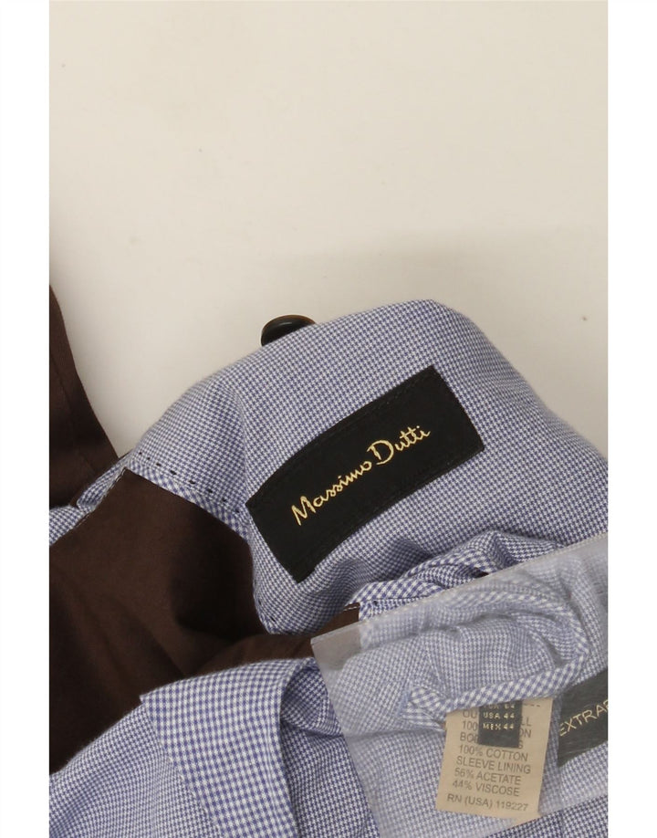 Massimo Dutti Mens 2 Button Blazer Jacket EU 54 XL Brown Cotton