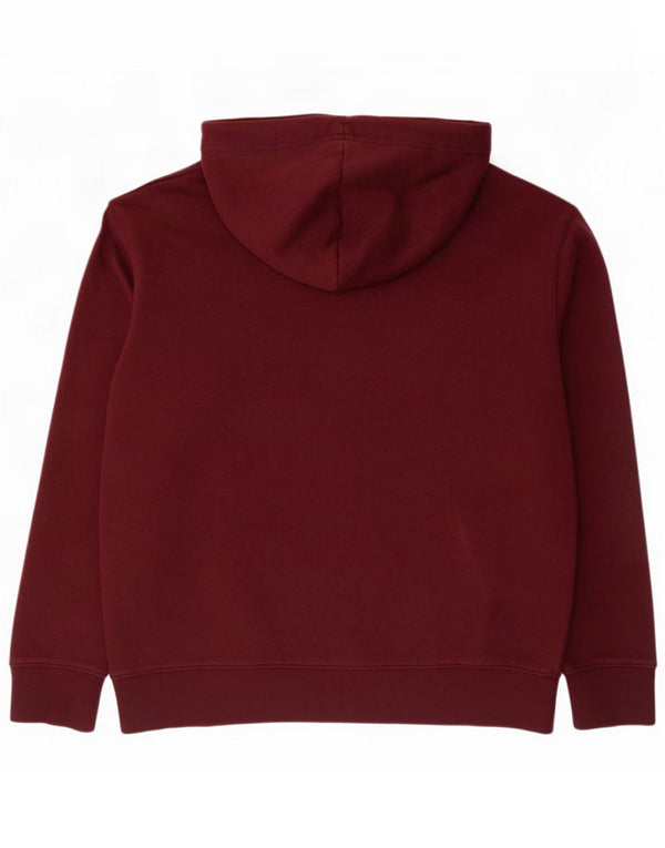 French Connection Mens Hoodie Jumper Large Burgundy Cotton