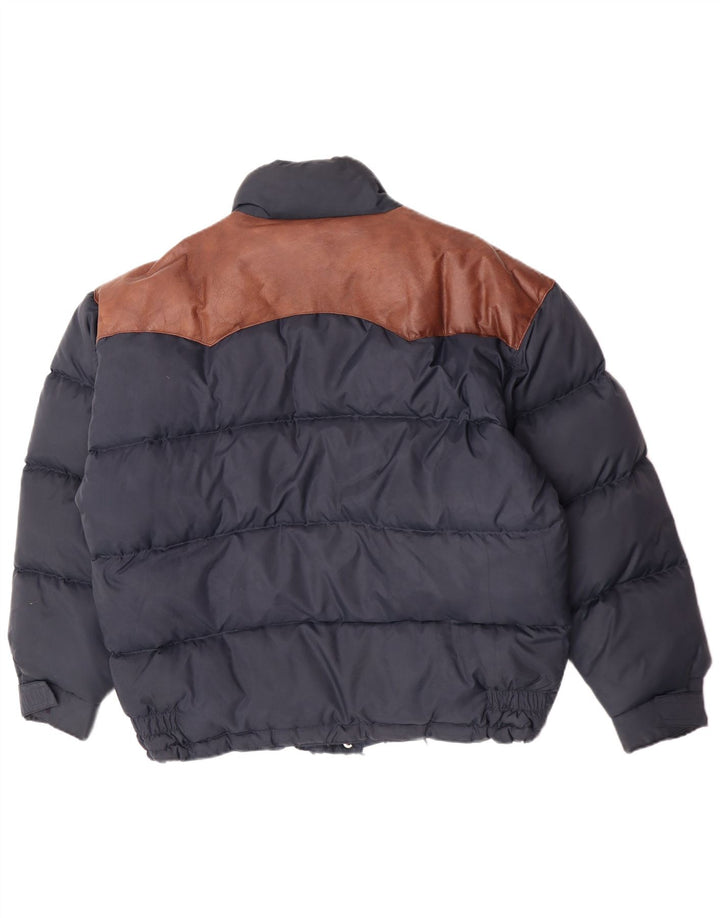 Rifle Mens Padded Jacket UK 40 Large Navy Blue Colourblock Polyamide