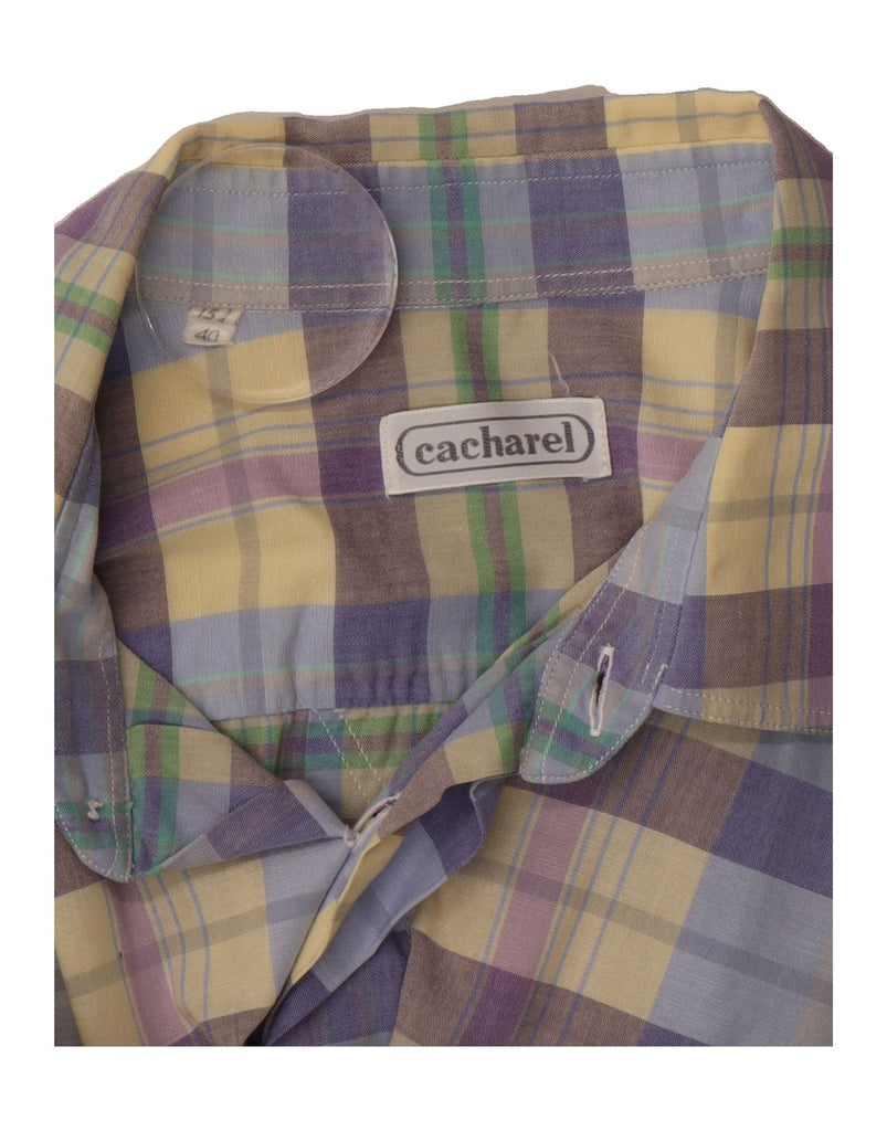 CACHAREL Mens Short Sleeve Shirt Size 15 40 Medium Multicoloured Check Vintage Cacharel and Second-Hand Cacharel from Messina Hembry 