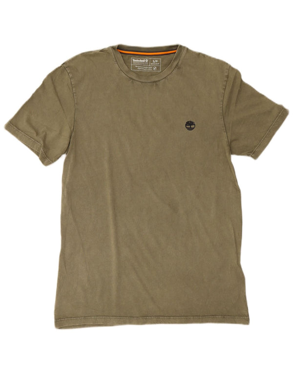 Timberland Mens Regular Fit T-Shirt Top Small Khaki Cotton