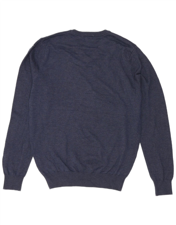 Calvin Klein Mens Golf V-Neck Jumper Sweater Medium Navy Blue Cotton