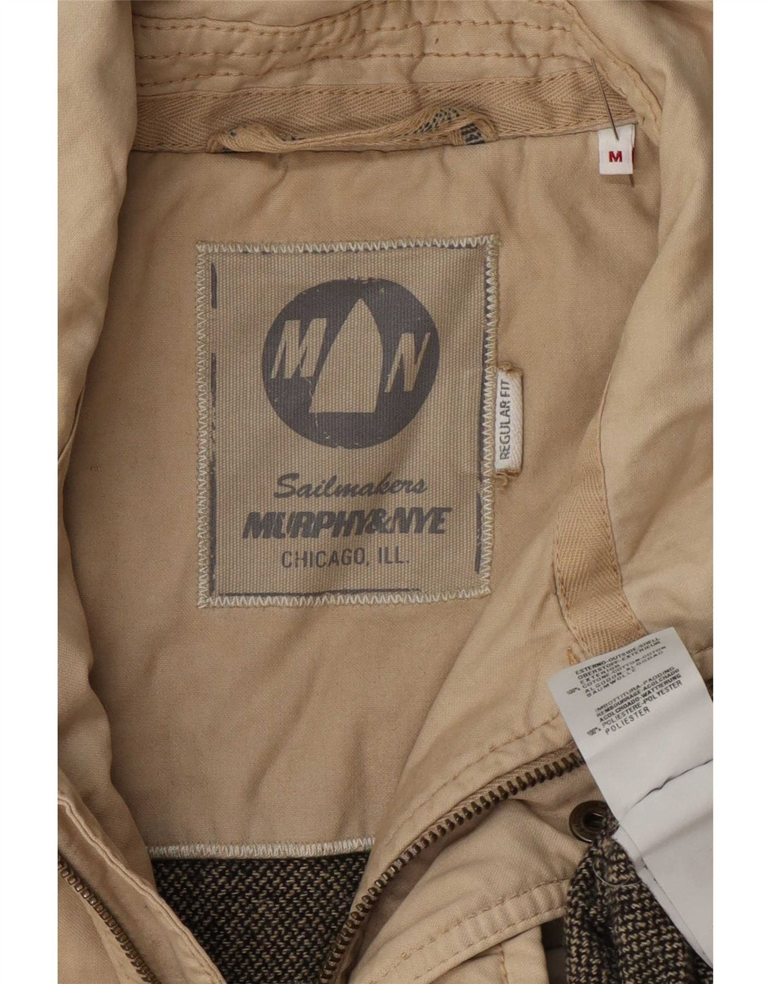 Murphy & Nye Mens Regular Fit Utility Jacket UK 38 Medium Beige Cotton