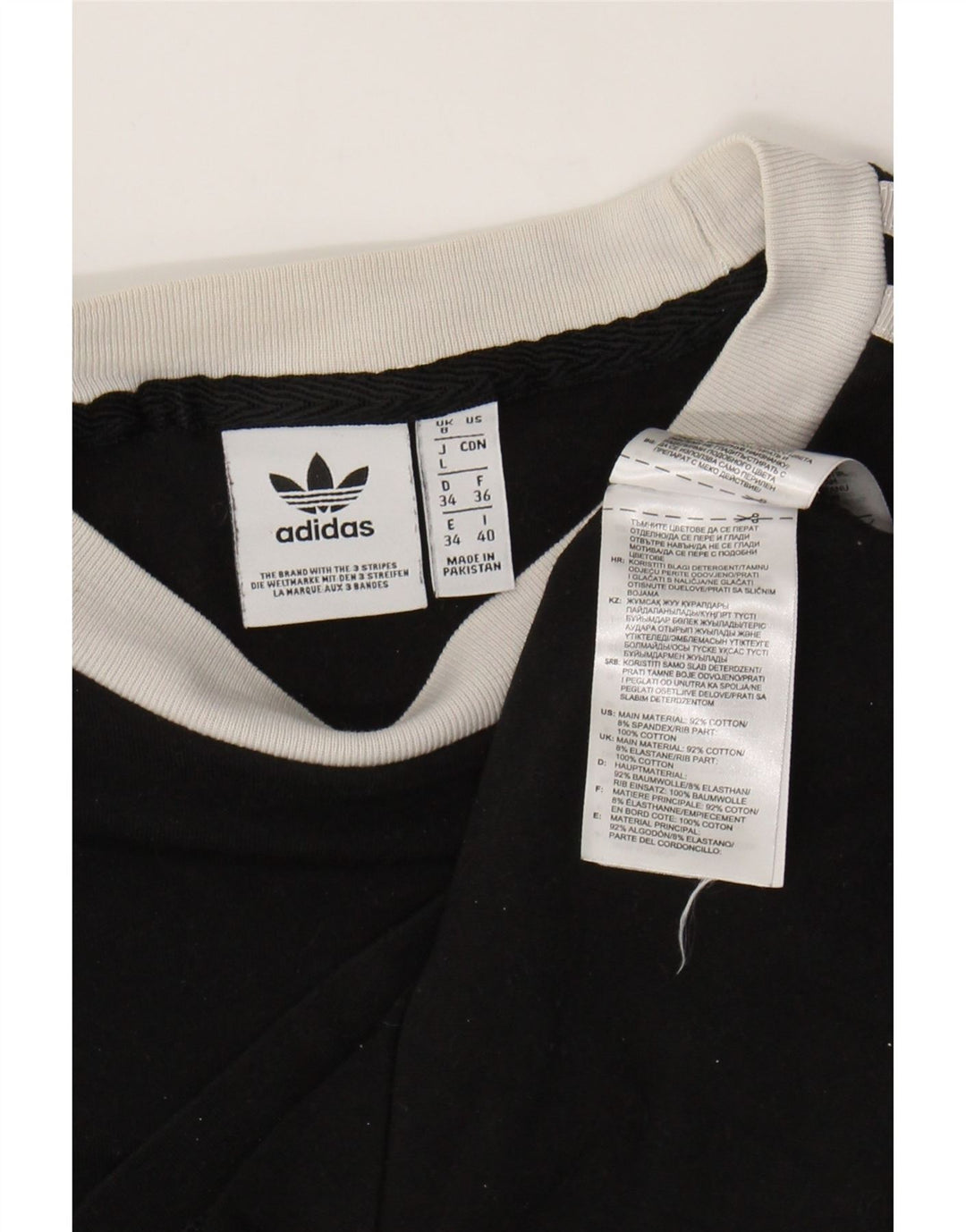 ADIDAS Womens Top Long Sleeve UK 8 Small  Black Cotton