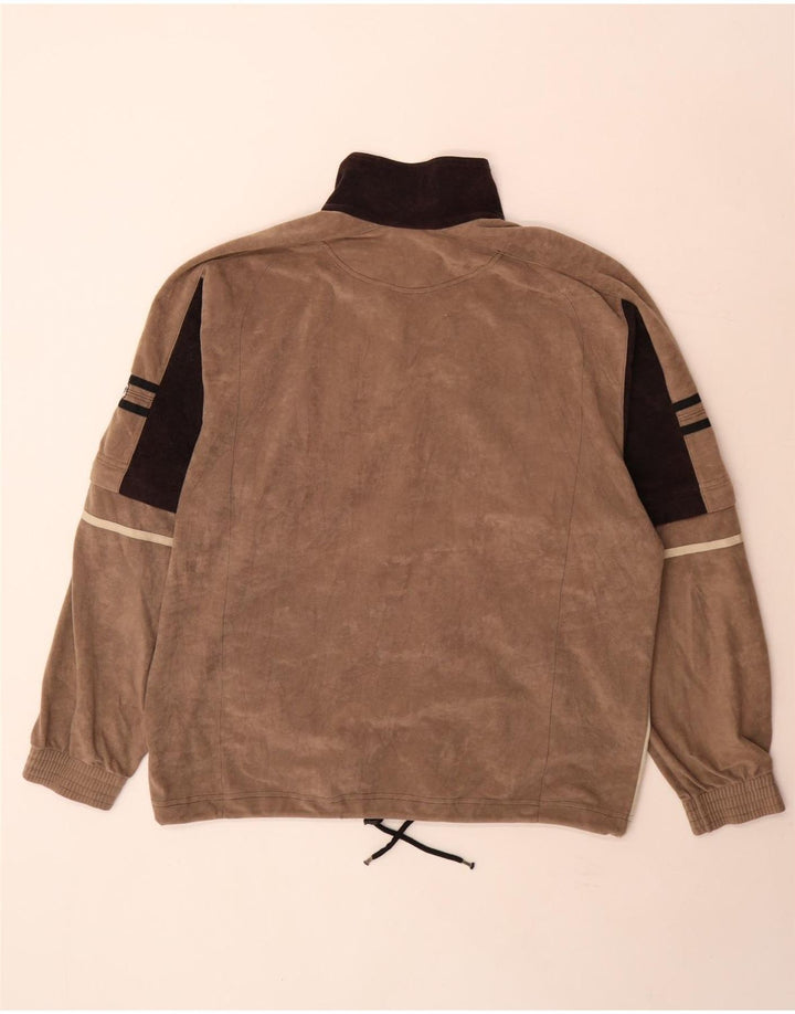 Lotto Mens Fleece Jacket UK 42/44 XL Brown Colourblock Polyester