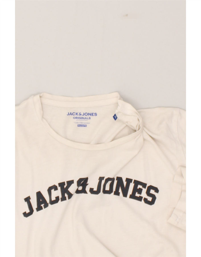 JACK & JONES Mens Regular Fit Graphic T-Shirt Top XL Beige Cotton | Vintage Jack & Jones | Thrift | Second-Hand Jack & Jones | Used Clothing | Messina Hembry 