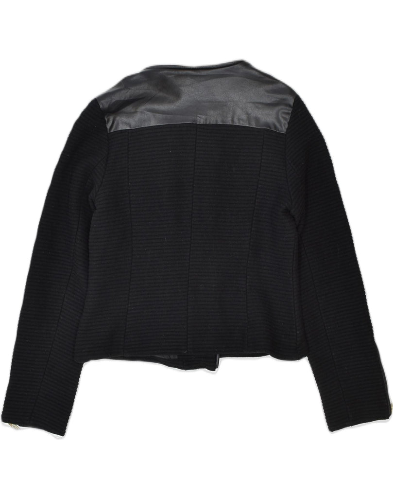 VINTAGE Womens Blazer Jacket UK 16 Large Black Polyester | Vintage | Thrift | Second-Hand | Used Clothing | Messina Hembry 
