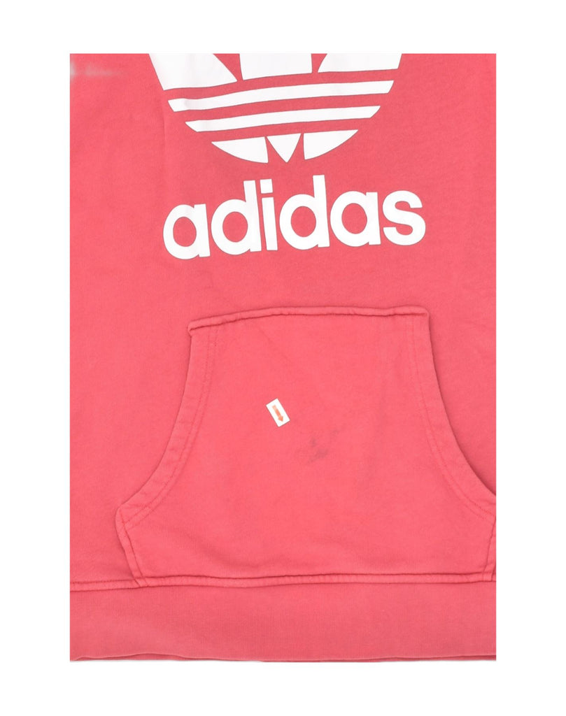 ADIDAS Womens Graphic Hoodie Jumper UK 12 Medium Pink Cotton | Vintage Adidas | Thrift | Second-Hand Adidas | Used Clothing | Messina Hembry 