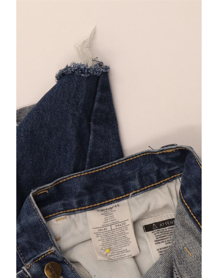 Carhartt Mens Denim Shorts W34 Large  Blue Cotton