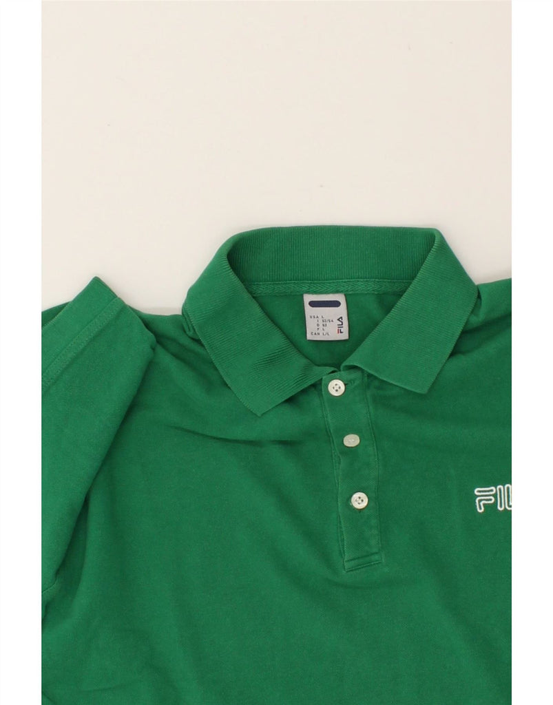 FILA Mens Polo Shirt IT 52 Large Green Cotton Vintage Fila and Second-Hand Fila from Messina Hembry 