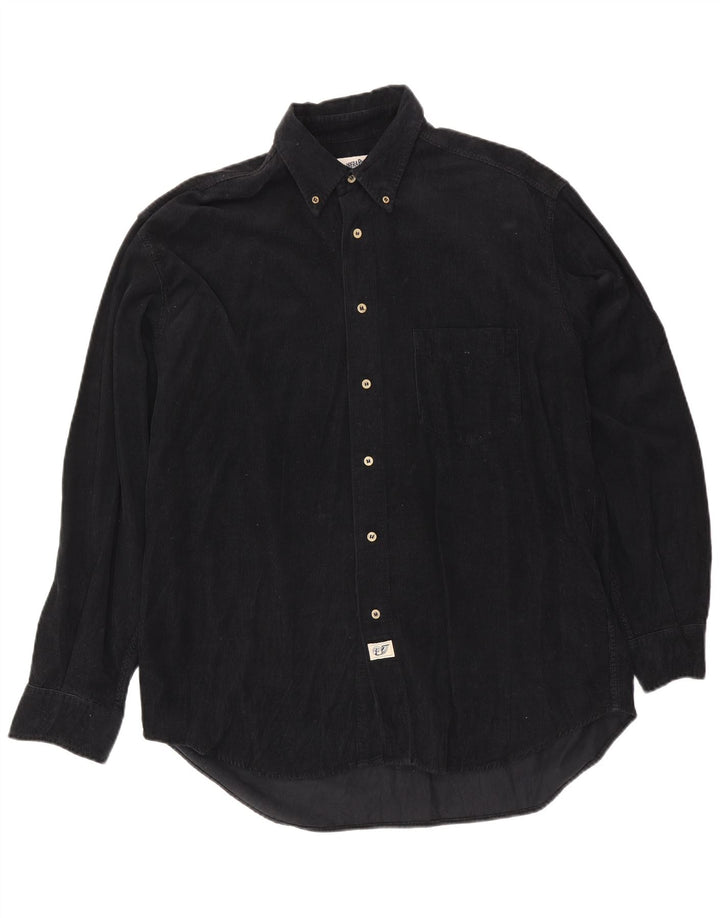 Carrera Mens Corduroy Shirt XL Navy Blue Cotton