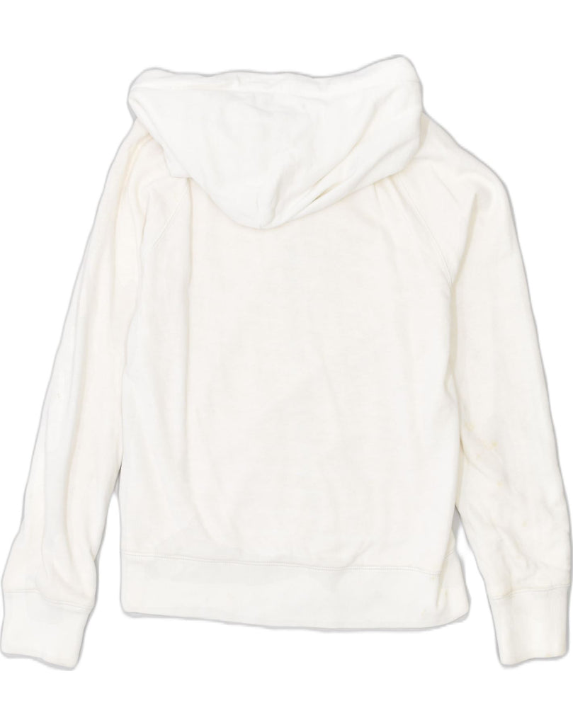 J. CREW Womens Zip Hoodie Sweater UK 12 Medium White Cotton | Vintage J. Crew | Thrift | Second-Hand J. Crew | Used Clothing | Messina Hembry 