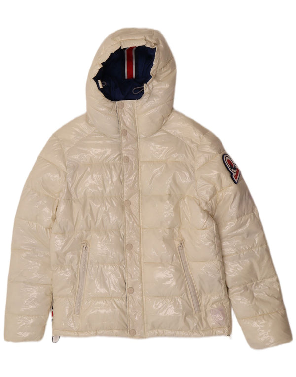Invicta Mens Hooded Padded Jacket UK 36 Small White Polyamide