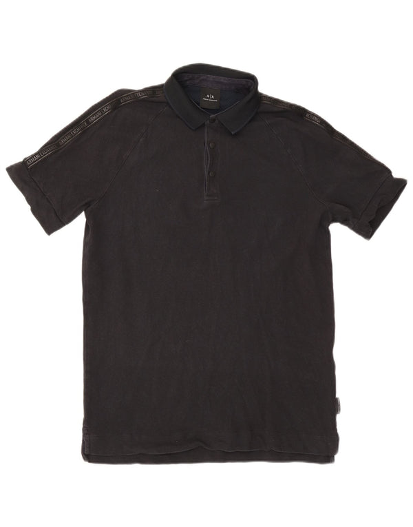 Armani Exchange Mens Graphic Polo Shirt Small Black