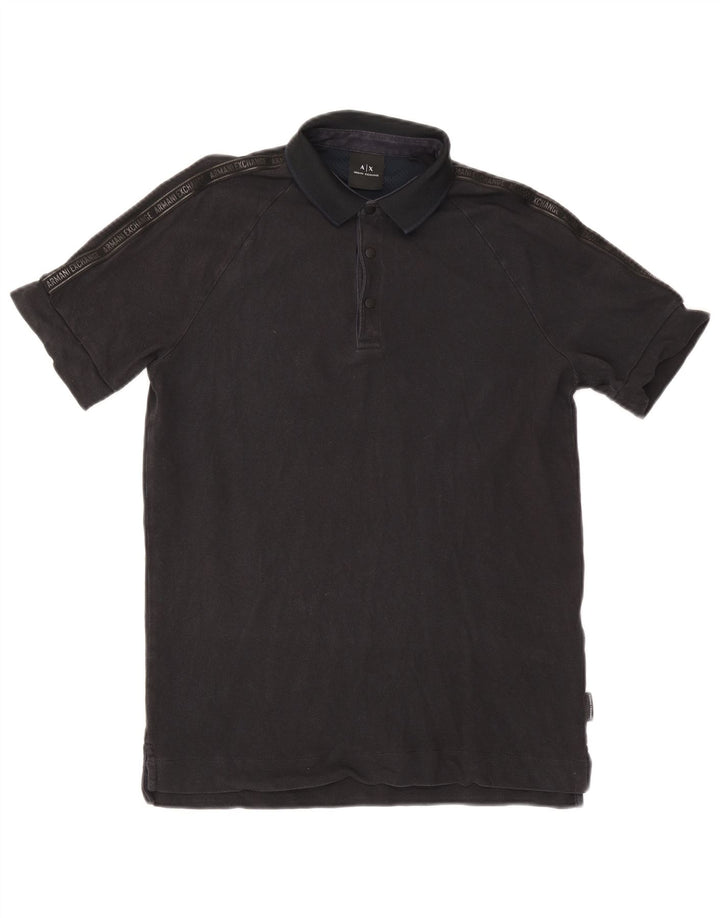 Armani Exchange Mens Graphic Polo Shirt Small Black