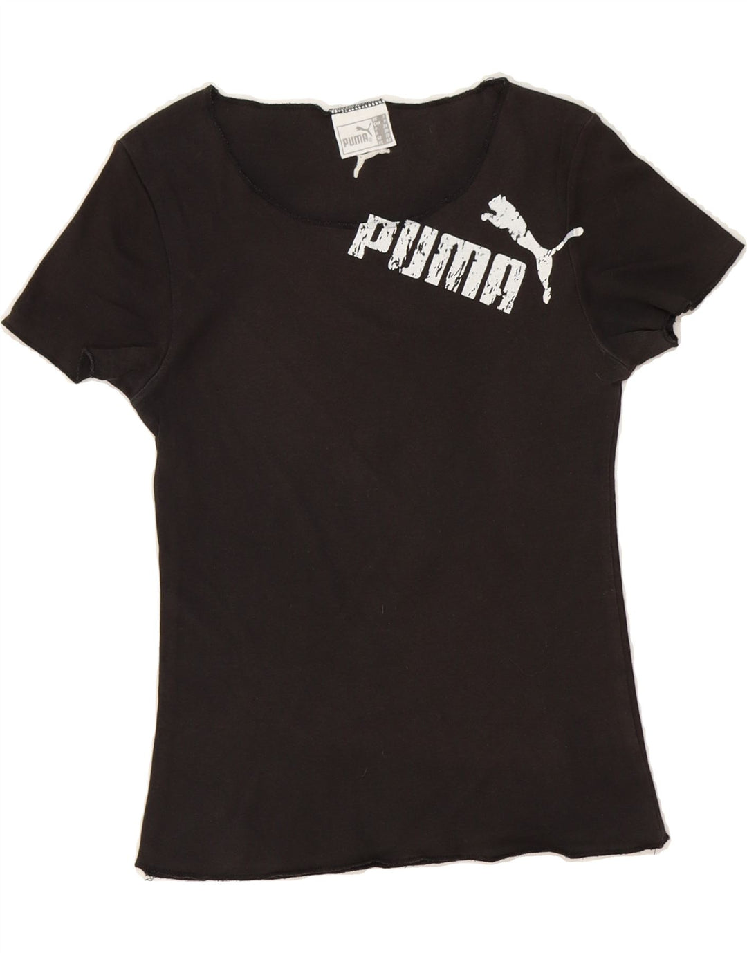 PUMA Womens Graphic T-Shirt Top UK 10 Small  Black Vintage Puma and Second-Hand Puma from Messina Hembry 