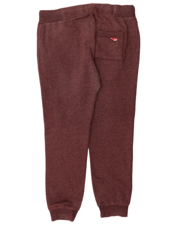 Superdry Mens Graphic Tracksuit Trousers Joggers Large Maroon Cotton