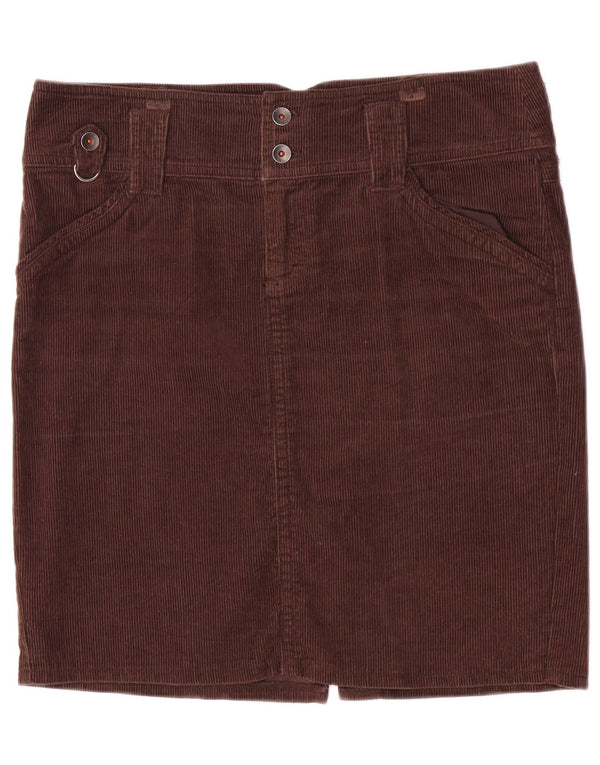 Benetton Womens Corduroy Skirt IT 46 XL W34 Brown Cotton