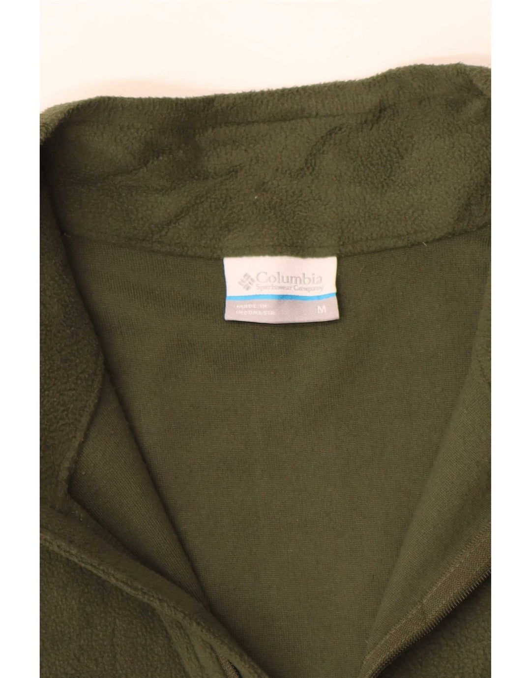 Columbia Mens Zip Neck Fleece Jumper Medium Green Polyester