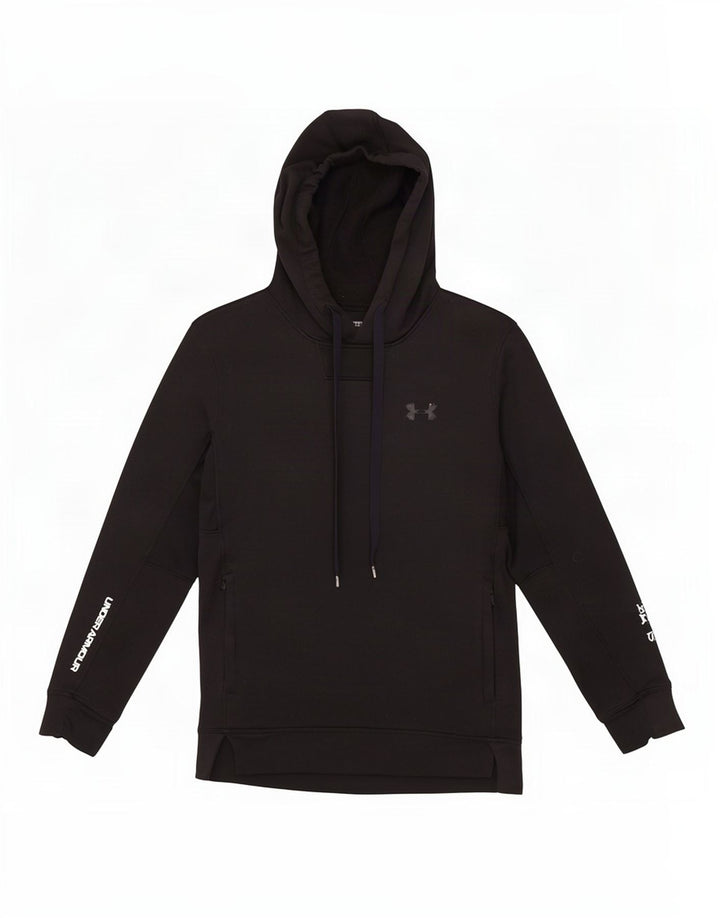 Under Armour Mens Fitted Hoodie Jumper Small Black Polyester