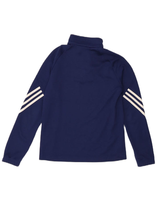 Adidas Boys Climalite Pullover Tracksuit Top 11-12 Years Large Navy Blue