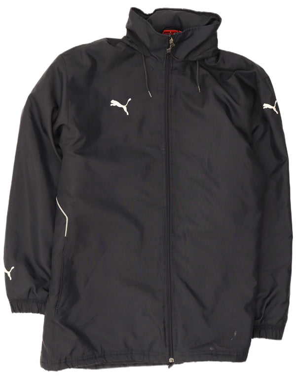 Puma Mens Hooded Raincoat UK 42 XL Navy Blue Polyester