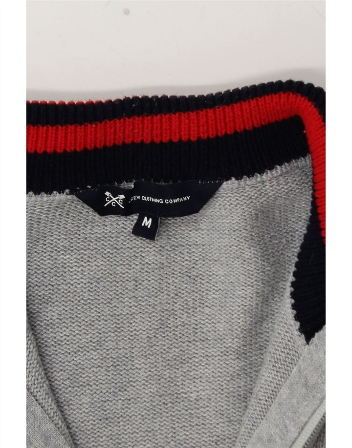 CREW CLOTHING Mens Cardigan Sweater Medium Grey Cotton