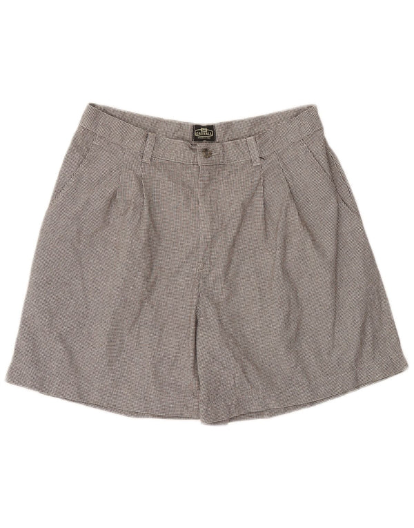 Lee Womens Petite Casual Shorts US 16 XL W36  Grey Houndstooth Cotton