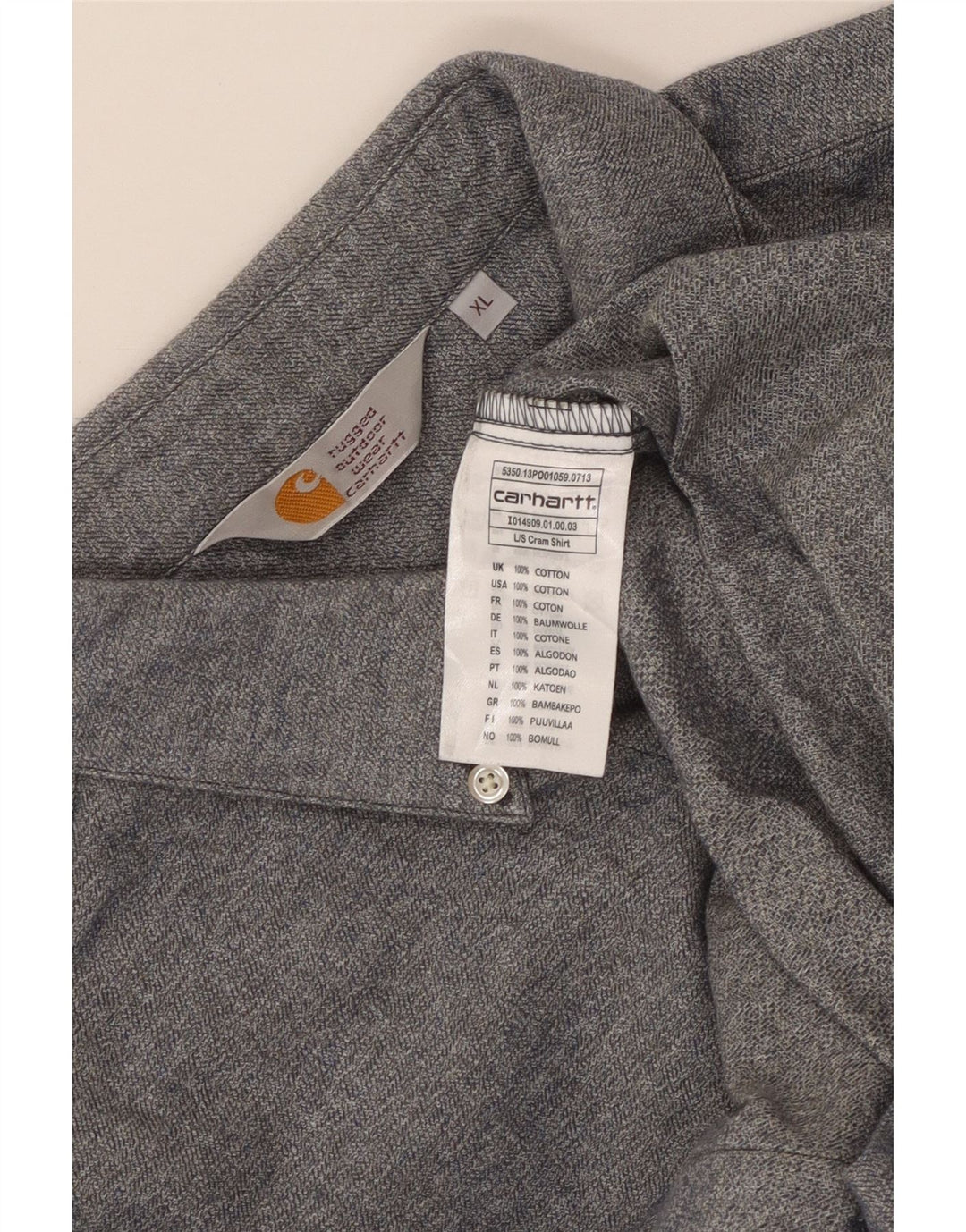 Carhartt Mens Shirt XL Grey Cotton