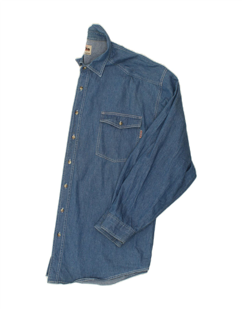 VINTAGE Mens Denim Shirt 2XL Blue Cotton Vintage Vintage and Second-Hand Vintage from Messina Hembry 