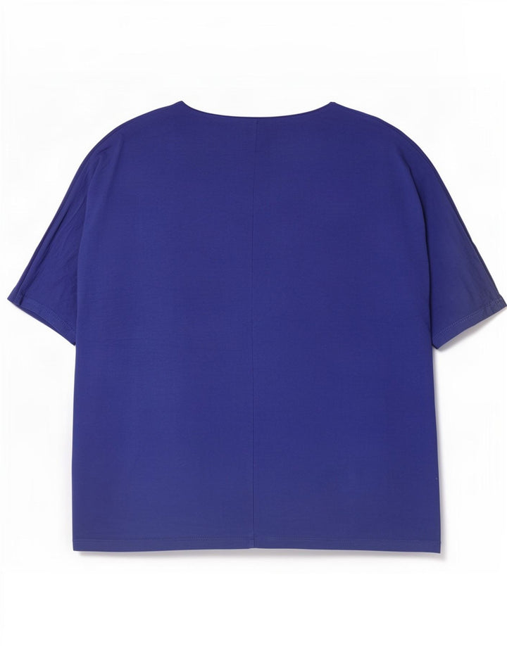 Marks & Spencer Womens Oversized Blouse Top UK 16 Large Blue Viscose