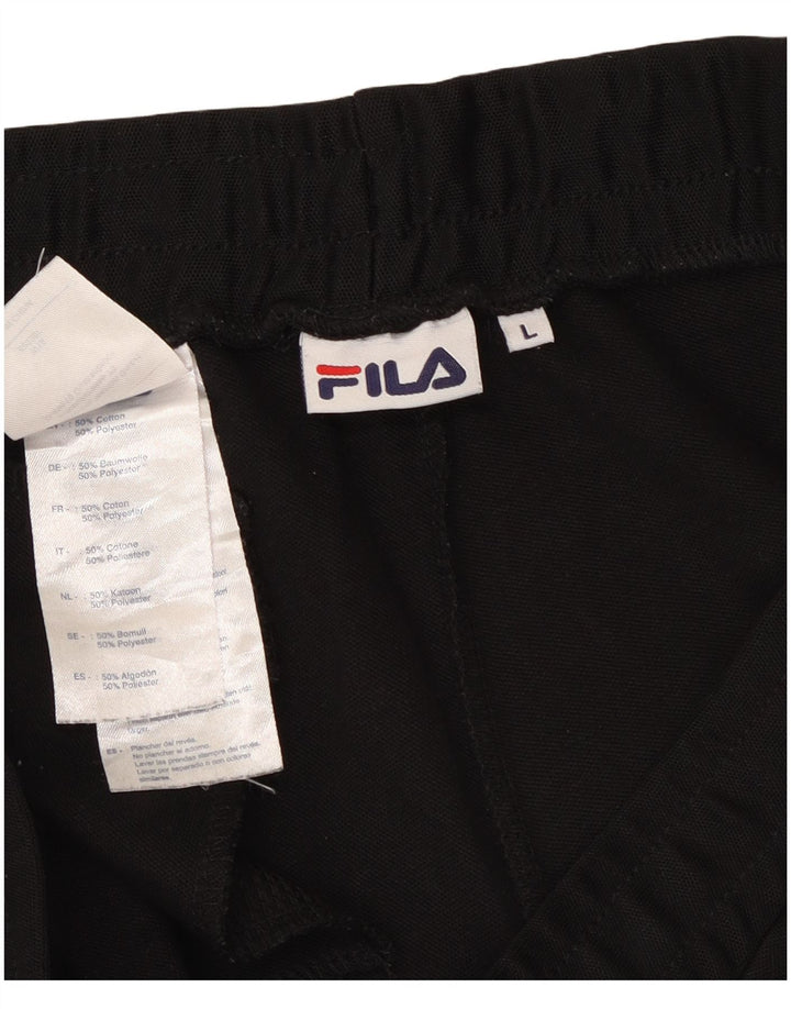 Fila Mens Tracksuit Trousers Large  Black Cotton