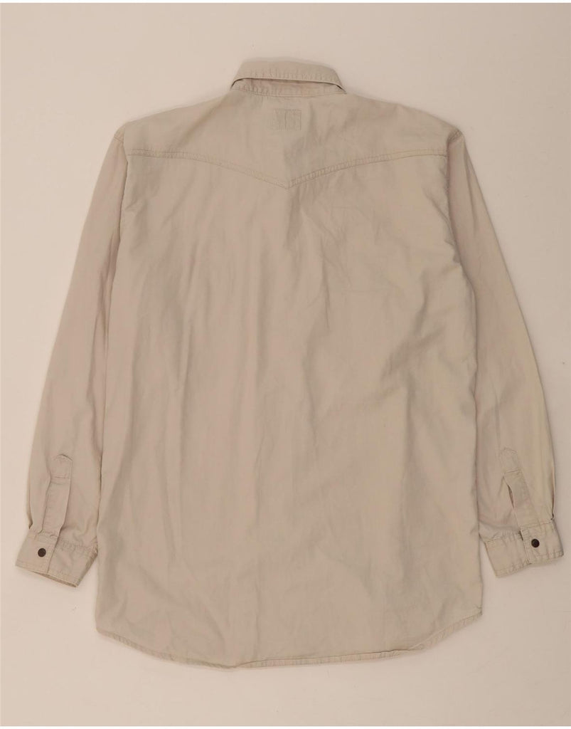 PIONEER Mens Shirt Size 16 Large Beige Cotton Vintage Pioneer and Second-Hand Pioneer from Messina Hembry 