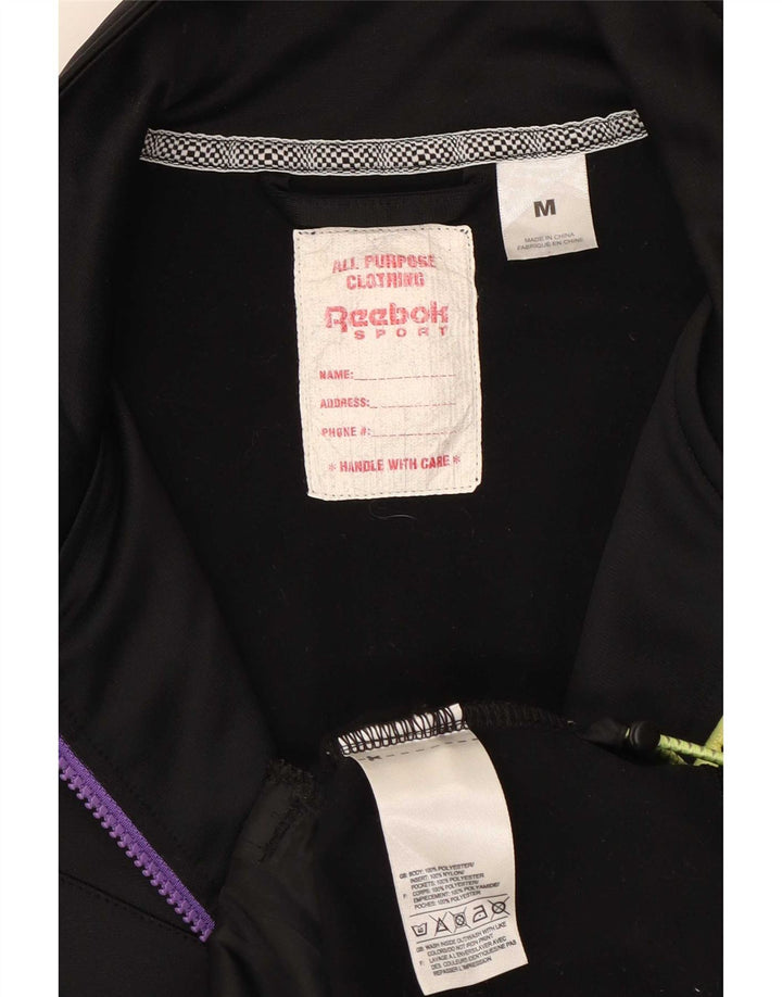 Reebok Mens Tracksuit Top Jacket Medium Black Colourblock Polyester