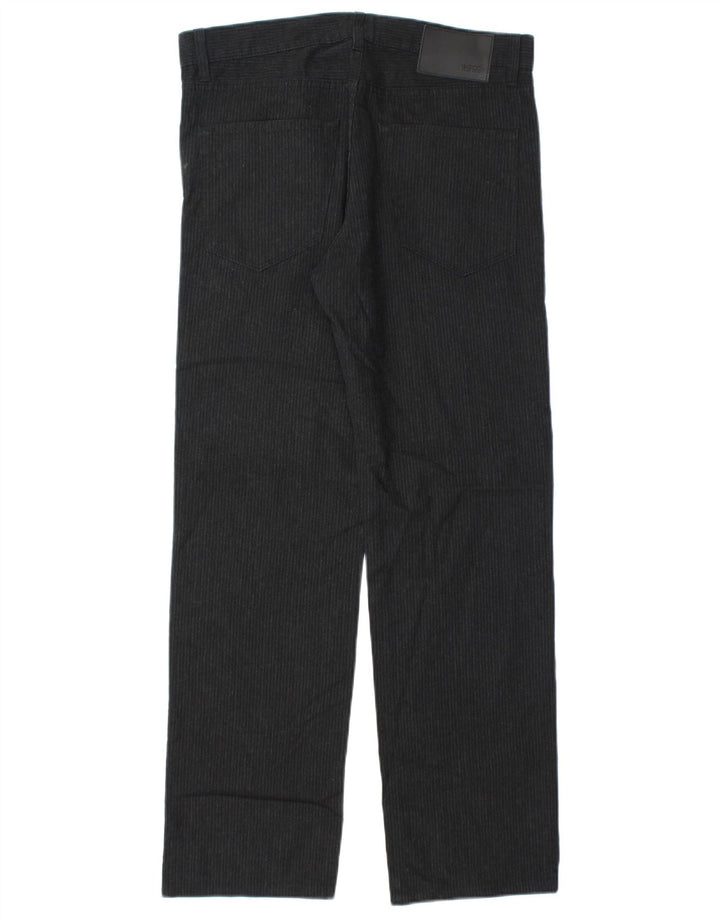 Hugo Boss Mens Straight Corduroy Trousers W32 L30 Black Cotton