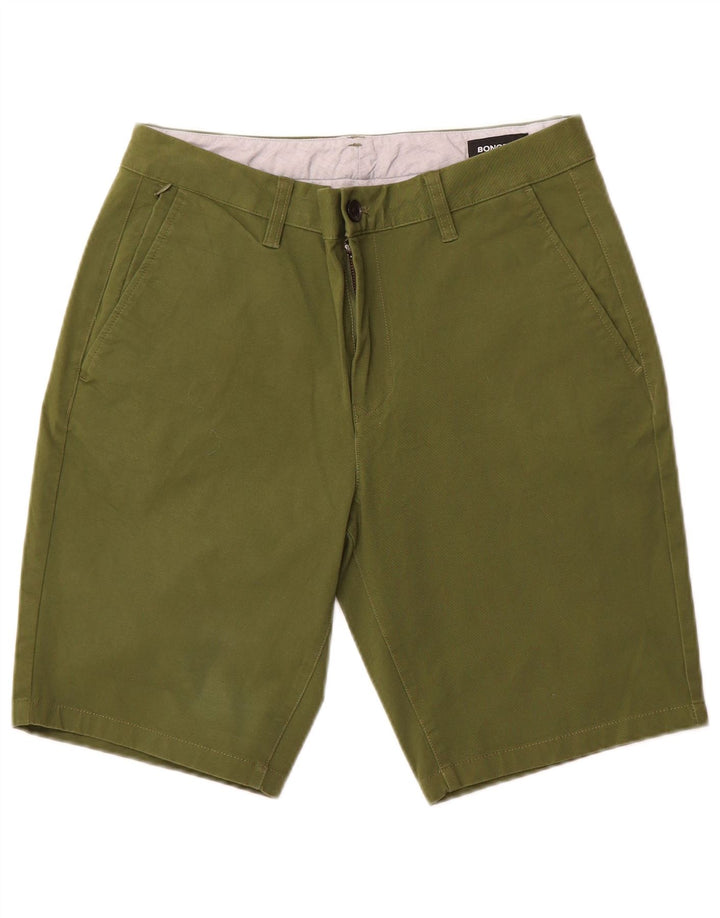 BONOBOS Mens Chino Shorts W31 Medium Green Cotton