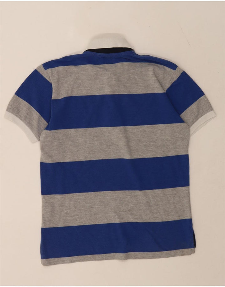 Fay Boys Polo Shirt 11-12 Years Blue Striped Cotton