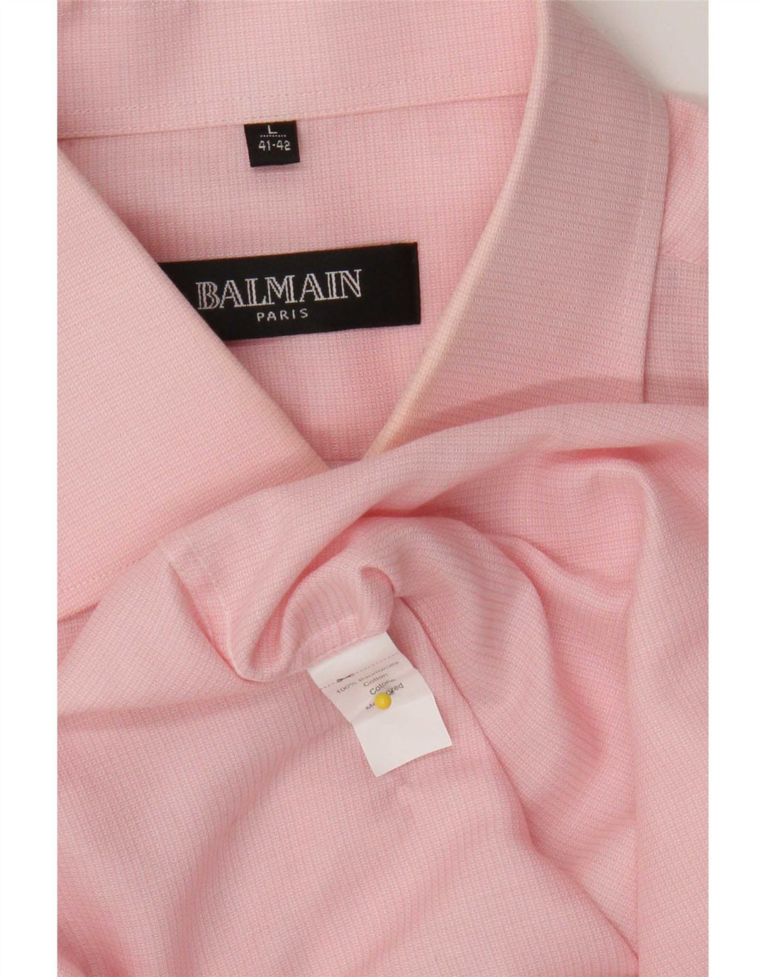 Balmain Mens Shirt Size 41/42 Large Pink Cotton