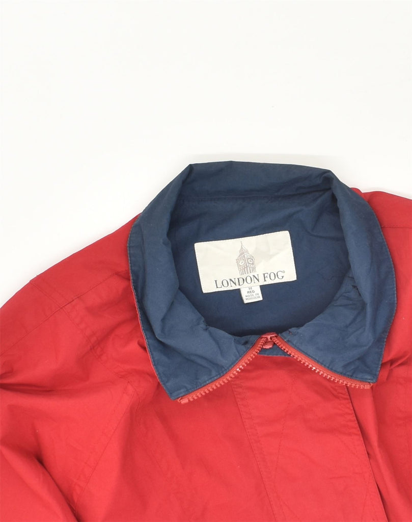 LONDON FOG Womens Windbreaker Jacket UK 14 Medium Red Cotton | Vintage London Fog | Thrift | Second-Hand London Fog | Used Clothing | Messina Hembry 