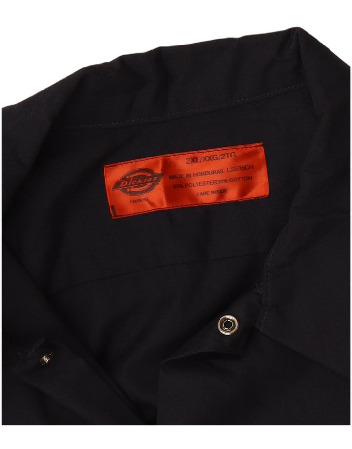 Dickies Mens Short Sleeve Shirt 2XL Grey Polyester